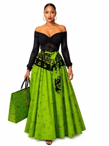 African print Emerald Aura Skirt Set – Fresh. Regal. Effortlessly Powerful.