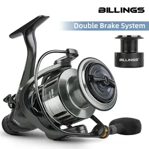 BILLINGS SIREN 5000-7000 Series Spinning Reel,Double Spool Double Brake System,5.5:1 High Gear Ratio,22LB Max Drag for Carp Fishing Saltwater and Freshwater,Fishing Accessories, Fishing Supplies, Fishing Equipment, Fishing Tackle