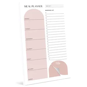 Weekly Meal Planner and Grocery List Magnetic 6x9 Inch Notepad with 52 Tear-Off Sheets - Perfect Meal Planner Notebook for Your Fridge