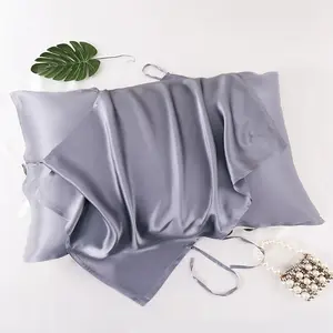 Heavyweight Pure Mulberry Silk Pillow Cover with Ties, 50x75cm, 19 Momme, 100% Mulberry Silk, Luxury Silk Pillowcase for Adults & Kids, Ultra Smooth