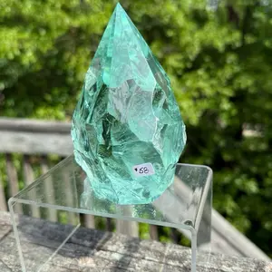 Aqua Obsidian (A1) Rustic Points Ocean Energy Man Made Natural Material Polished Freeform for Emotional Clarity and Inner Peace