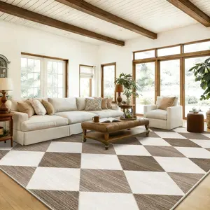 BOOPBEEP Imitation Cashmere Area Rug, Bohemian Washable Carpet, For Living Room Dining Room Bedroom rug, Soft Low Pile, Non Slip, Home Decor, Ideal For HighTraffic Area, Mother's Day Gilf, Housewarming, Non-Shedding Boho Large Outdoor Camping Picnic Rug