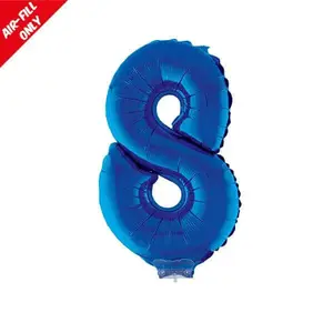 Balloon on Stick - 16 Blue Number 8