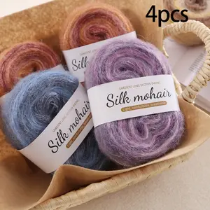 Gradient Mohair Yarn Cake Line Handmade DIY Knitting Woolen Sweater Scarf Thread, Soft & Cozy Material, Perfect for Crafting Projects