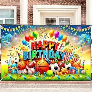 Colorful Multi- Happy Birthday Banner, Large Party Sign for  Adults Birthday Photo Booth Decor