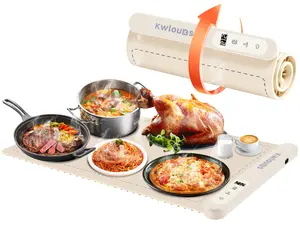 Food Warmer - 10-Second Graphene Heating, 6 Level Temp Control, 6-Hour Timer, 24"x15" Warming Mat for Parties & Buffets, Electric Warming Tray for Meals & Gatherings 60Y