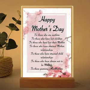 Inclusive Mother's Day Night Light, Sakura Cherry Blossom Lamp, Emotional Support Gift for All Mothers, Aesthetic Bedside Decor, Warm Led Spiritual Lamp, Healing Gift, Thoughtful Home Light