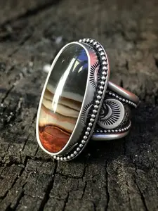 Bohemian Ethnic Style Oval Ring, Unisex Vintage Party Jewelry, Unique Design for Men and Women, Perfect for Gatherings and Events