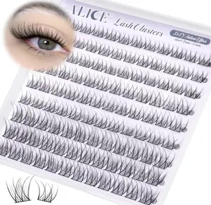 ALICE Natural Short Lash Clusters Wispy 8-12mm Cluster Eyelash Extensions Individual Lashes C-Curly DIY Lash Extensions Soft Thin Band Eyelash Clusters