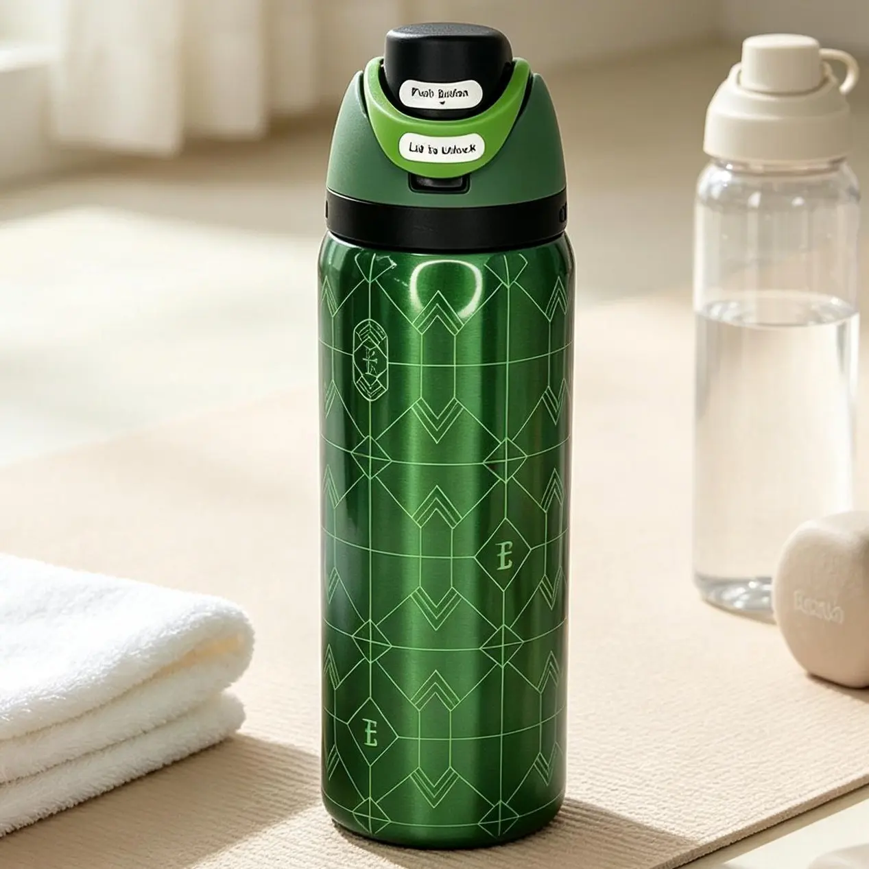 Owala 32oz Stainless Steel Vacuum Insulated Tumbler Flask with Handle, Leak-Proof Sealed Spout, Large Capacity for Car Travel (Kitchenware Drinkware) - Spillproof Hot and Cold Water Insulated Mug Tumbler, Flasks, Hot And Cold Water Vacuum Flasks