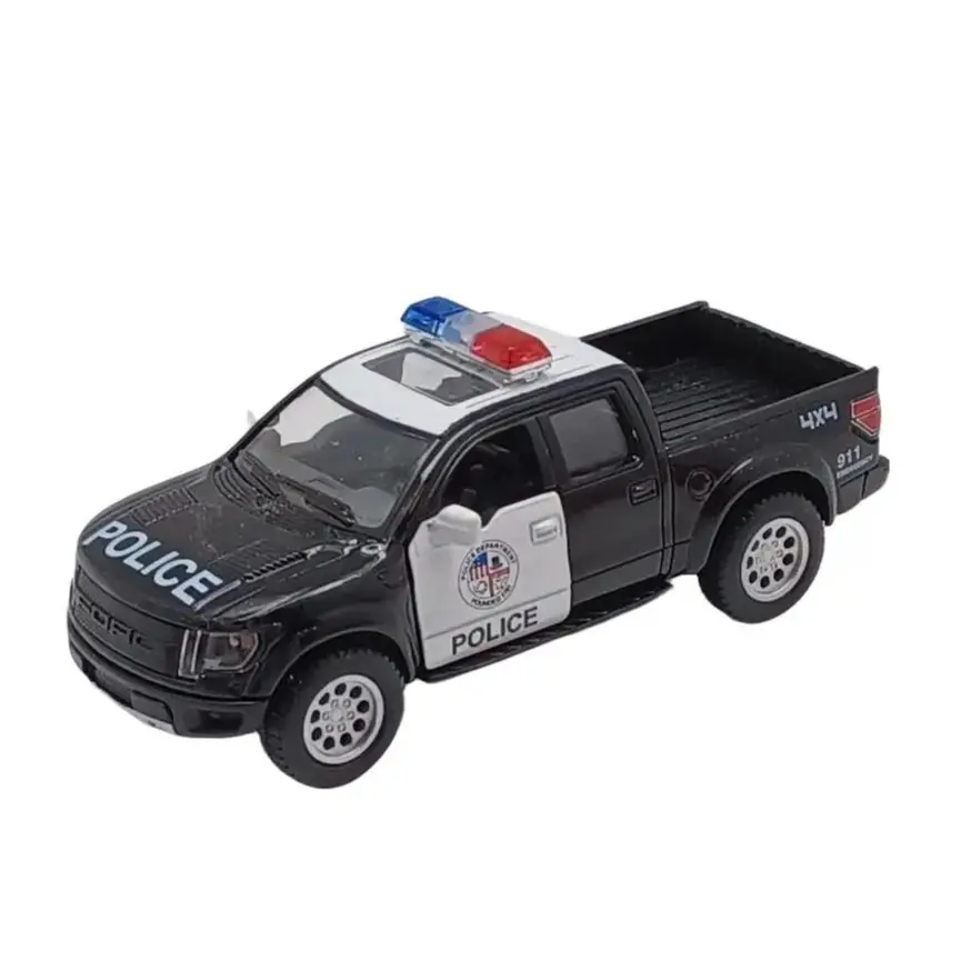 5" 2013 F-150 SVT Ford Raptor Supercrew Police Rescue Edition 1:46 Scale Doors Open and Close Tailgate Drops Down. Diecast Metal Model Diecast Car Model Collectible Model Die Cast Vehicles Die Cast Cars