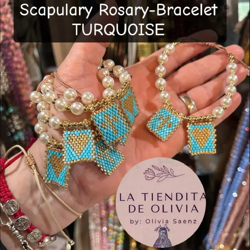 Scapulary Rosary-Bracelet TURQUOISE