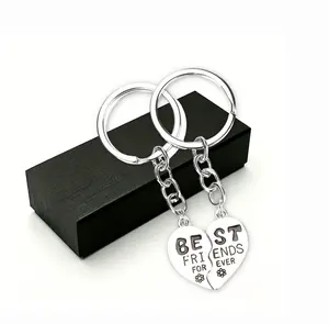 Best Friends Forever Matching Keychain - Broken Heart Puzzle Friendship Keyring, BFF Keychain for Women, Birthday Graduation Christmas Gifts for Best Friends