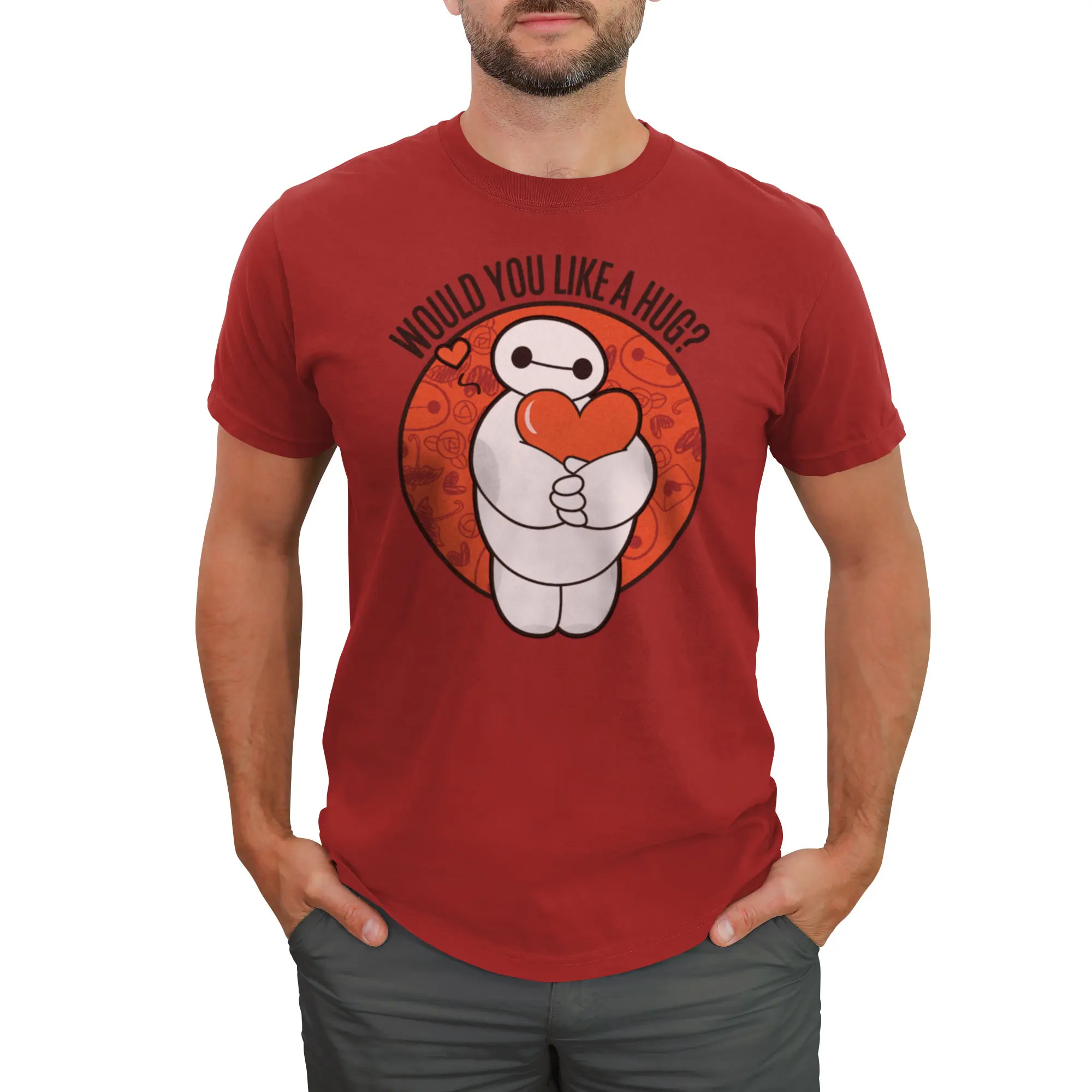 Men's Big Hero 6 Valentine's Baymax Likes Hugs T-Shirt