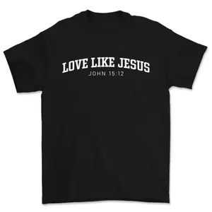 Women's Christian Cotton T-Shirt - Love Like Jesus Graphic, Bible Verse Print, Comfy Oversized Unisex Top, Gift for Jesus Lovers