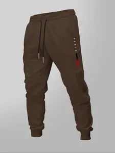 Men's Spring & Fall Classic Letter Print Casual Pants, Drawstring Waist Jogger Set, Outdoor Sports Wear, Comfortable Fit