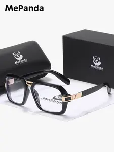 MePanda 1 Pair Unisex Elegant And Charming Anti Blue Light Full Frame Plano Glasses Suitable For Work Appropriate Square Frame Plano Glasses Trendy Casual Eyeglasses