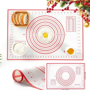 16" x 24" Non-Slip Silicone Pastry Baking Mat with Measurement for Rolling Dough Pie Crust Pizza Cookies Non-Stick Anti-Slip Kitchenware Christmas gift