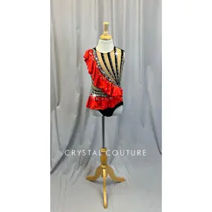 Black, Tan, and Red Leotard