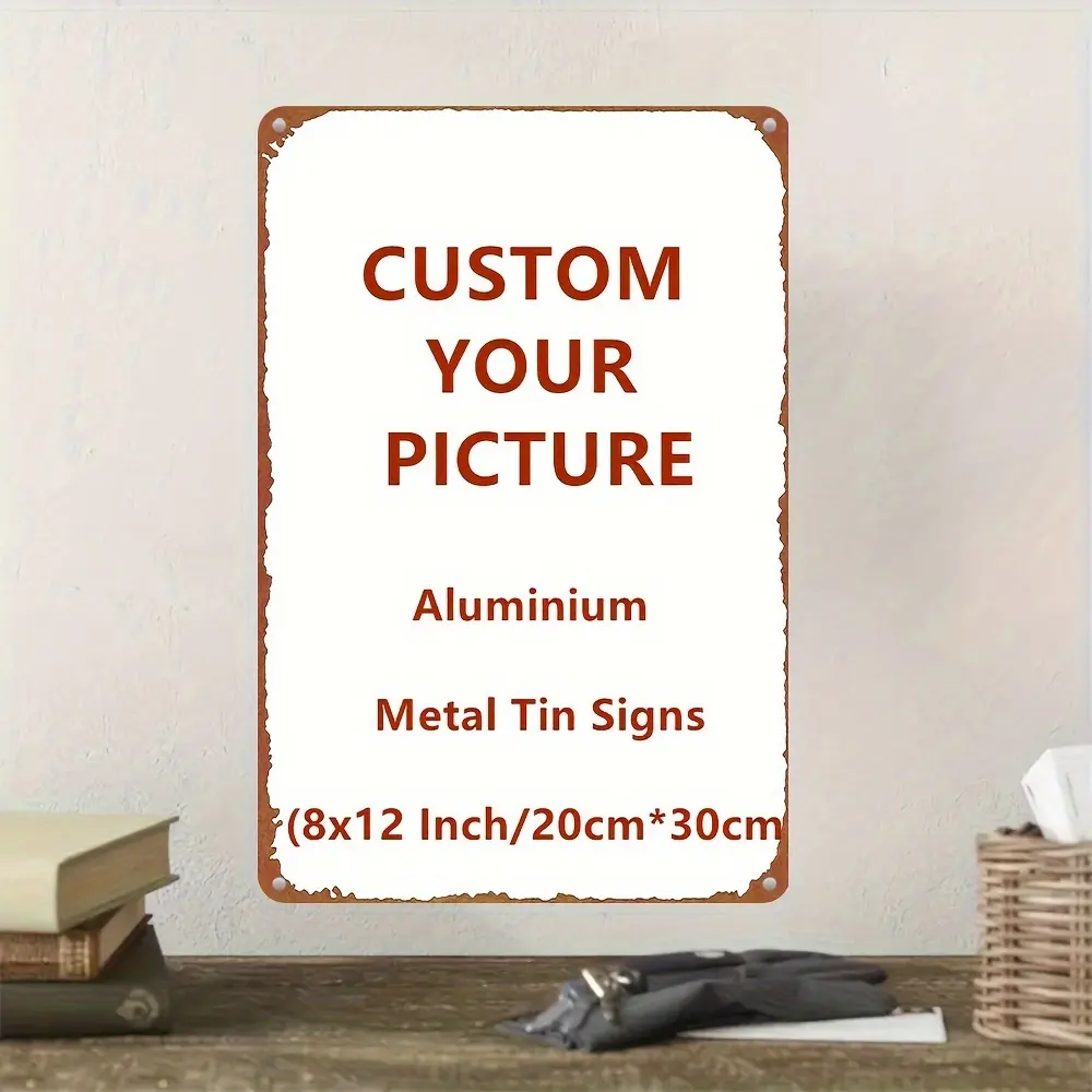 Custom 8x12 in Rectangle Aluminium Metal Tin Sign - UV-Printed Nameplate Customized, Wall Mount Signage, Rectangle Design Personalized Plaque for Home Decor (Living Room, Kitchen), Decoration