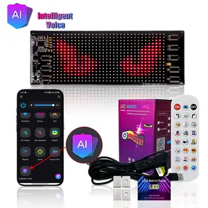 Voice Activated AI Pixel Matrix Car Display Custom DIY Animation Screen Real Time Music Sync RGB App Control Smart Tech Gift, Decor