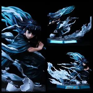 Demon Slayer GK Figures Muichiro Tokito Mist Hashira Nine Pillars Series Boxed Collectible Statue 19cm Tall Free Gift Anime Figurine Set for Display