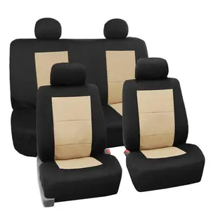 Premium Motorcycle Full Set Seat Covers - Beige, Adjustable, Waterproof, Hook-Loop Fastener, Multi-Color Options Available