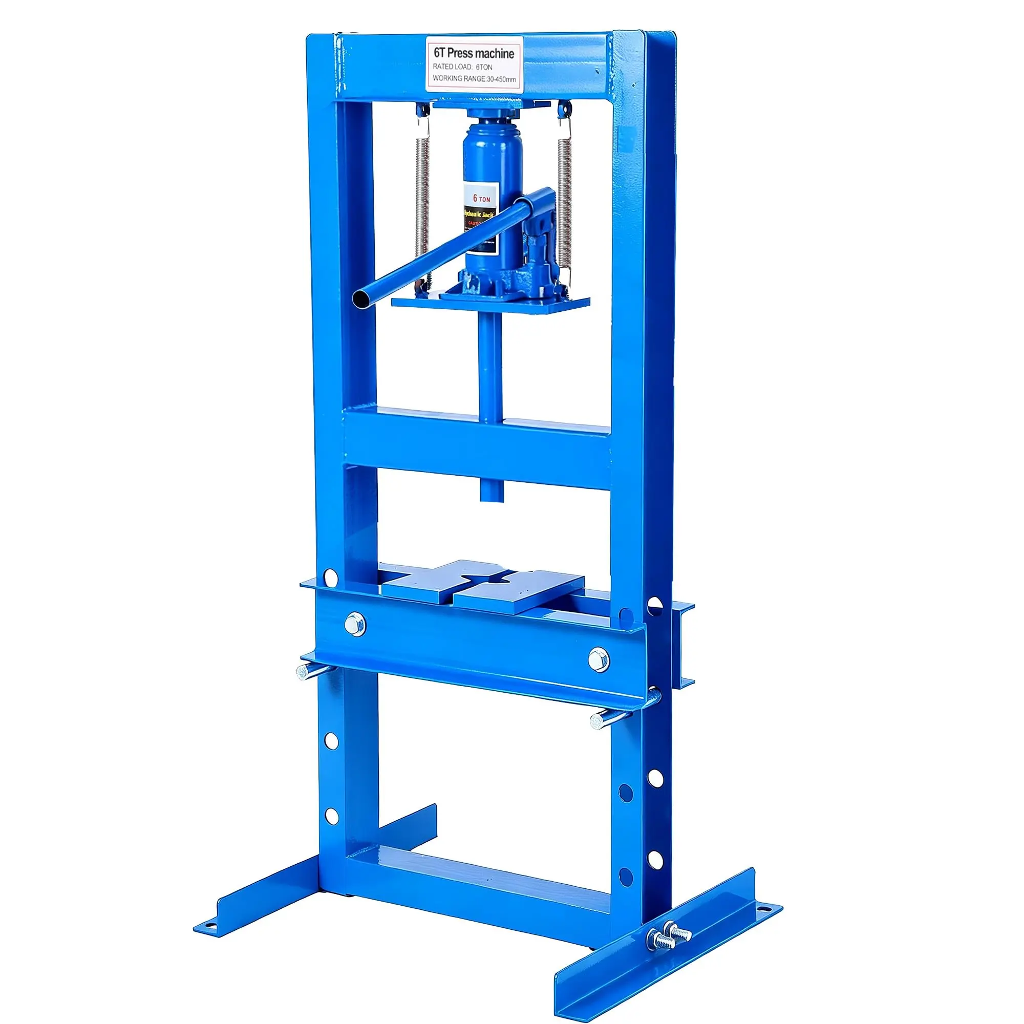 Garvee 6 Ton Hydraulic Shop Press with Stamping Plates - Heavy Duty h-Frame Garage Floor Press for Bending, Straightening, Installing Bearings & u-Joints