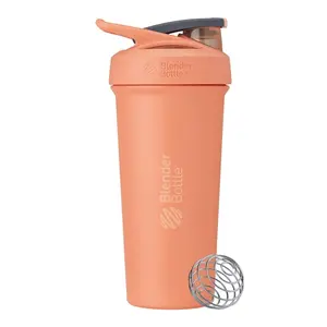 BlenderBottle Classic 28 oz Peach Shaker Bottle with Stainless Steel Whisk for Protein Shakes and Smoothies