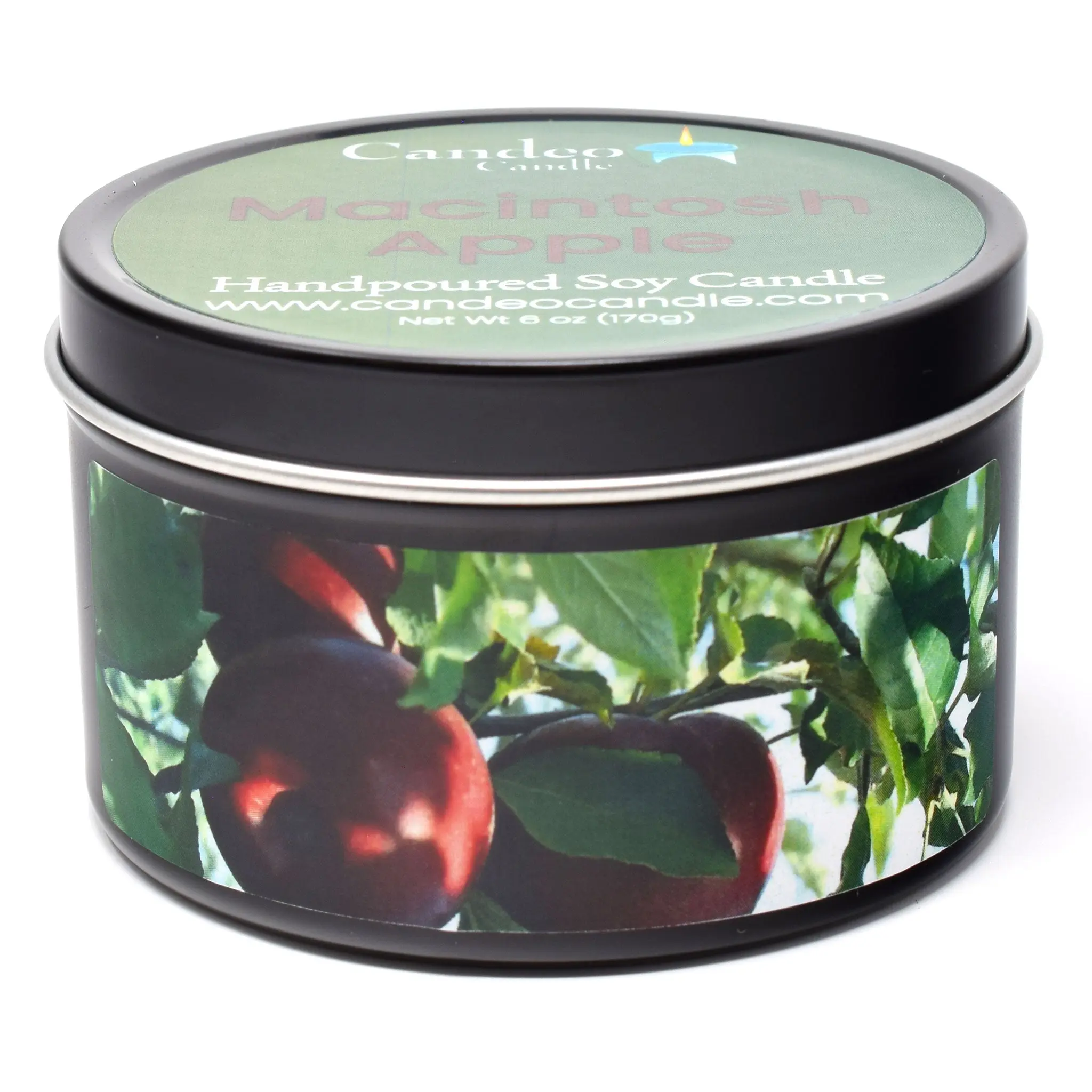 Macintosh Apple, 6oz Soy Candle Tin