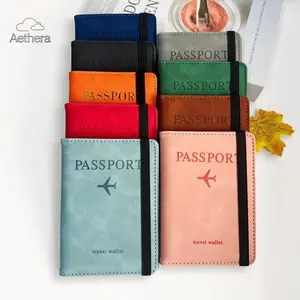 Aethera Premium PU Leather RFID Blocking Travel Wallet Spacious Passport Holder with Multi-Functional Compartments Secure Document Organizer for Cards Cash & Tickets Ideal for International Travel & Daily Use