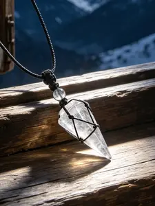Natural Crystal Pendulum Necklace, Healing Chakra Energy, Vision Manifestation, Handmade Braided Cord, Meditation Jewelry, Birthday Gift