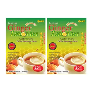 Honsei Instant Ginger Honey Lemon Tea, 15g/0.52 oz.20 Sachets Box - 2 PACK