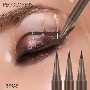 3PCS Fine Liquid Eyeliner, High Saturation Eye Definer, Smooth Outline Eye Styling Pen, Portable Eye Beauty Tool For Daily Makeup And Party Occasions, Black, Brown And Blue, Eye Cosmetic