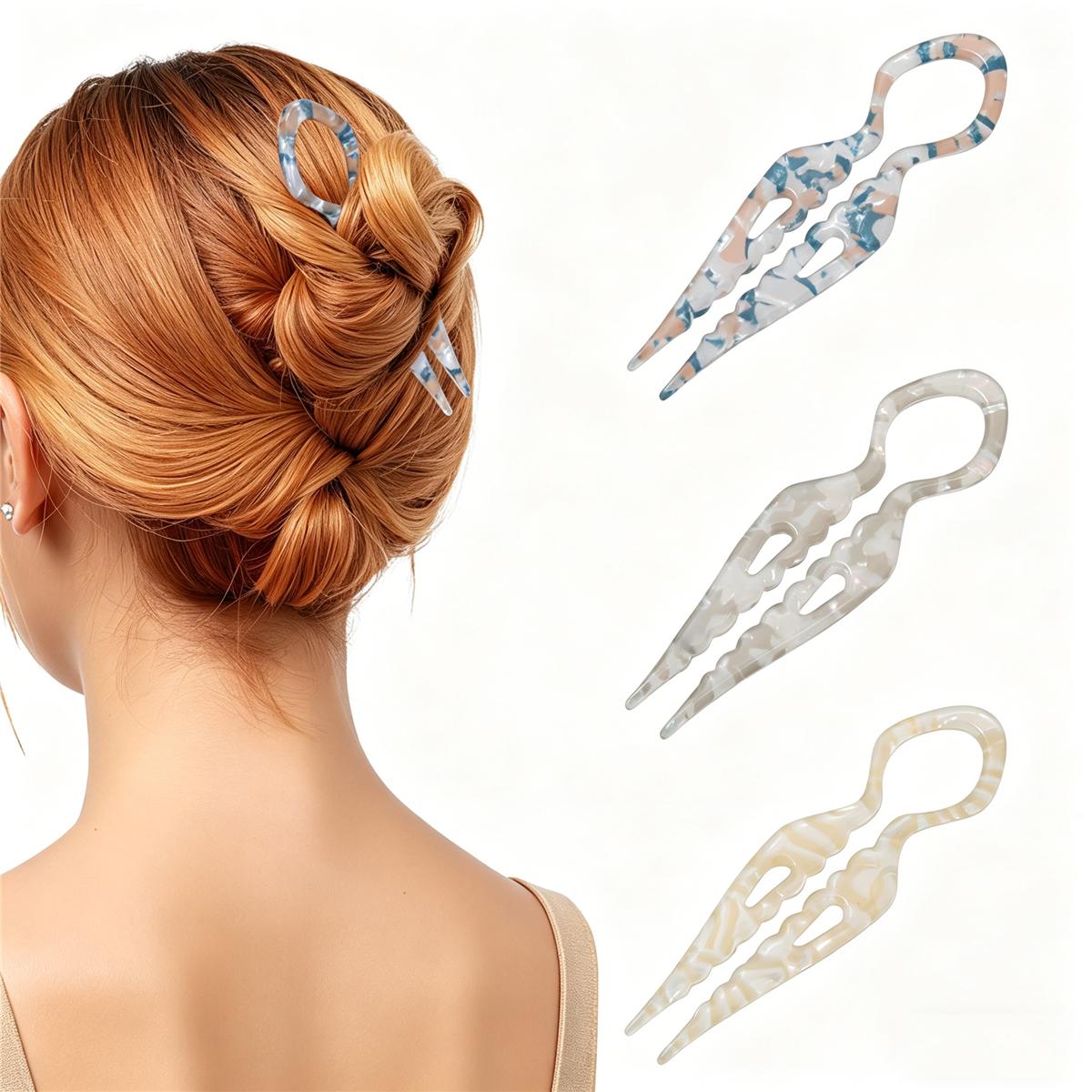 3 Pack French Hair Pins Acrylic Hair Forks for Effortless Bun Updo Chignons & French Twists, Serrated Anti-Slip Design Curved Angle Chopsticks Styling Hair Accessories for Women 3 Pack French Hair Pins Acrylic Hair Forks for Effortless Bun Updo Chignons & French Twists, Serrated Anti-Slip Design Curved Angle Chopsticks Styling Hair Accessories for Women