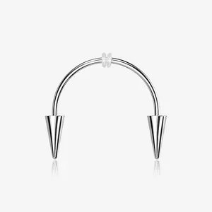 Vampire Fangs Smiley Piercing Spike Horseshoe Barbell with O-Rings
