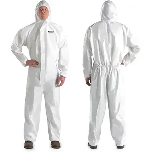Disposable Hazmat Suit Full Body Heavy Duty Paint Coverall Available in 7 Sizes Large White 2
