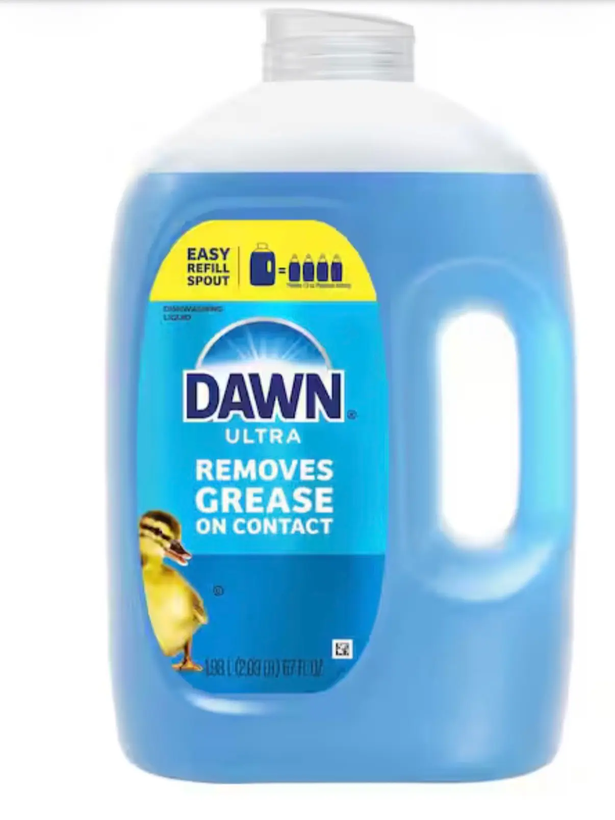 Ultra Dishwasher Detergent 67 Fl Oz - Removes Grease on Contact - Easy Refill Spout - Blue Bottle