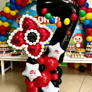 Elegant Flower Number Balloons, Customizable 1-9 Numbers, Birthday Party Decor, Outdoor Garden Decoration, Photo Props