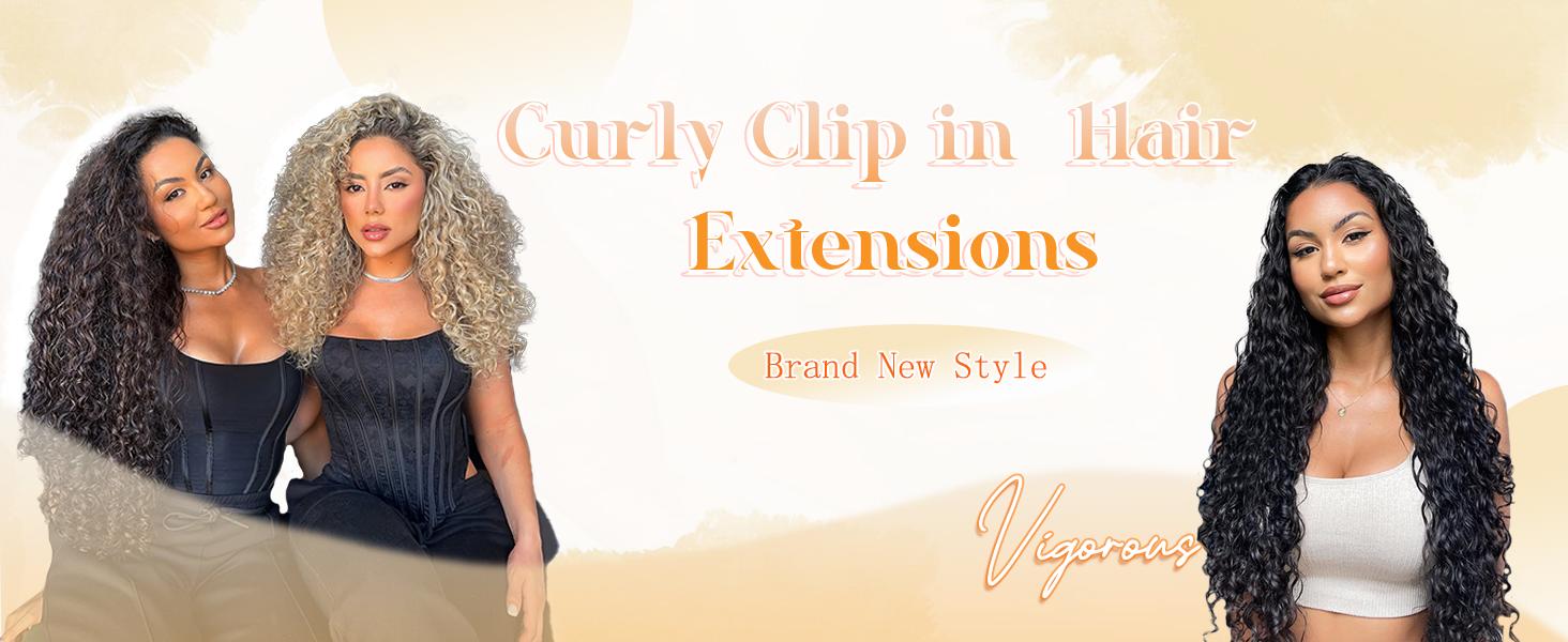 Vigorous Curly Clip In Hair Extensions,4PCS 20 inch Thick Curly Hair Extensions Lace Weft Curly Clip Ins Invisible Natural Synthetic Hairpieces for Women, Extensions Hair, Loose Curly Synthetic Extensions & Pieces