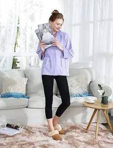 Loungees Women's Drop Needle Coral Fleece Shawl Collar Button FrontBed Jacket