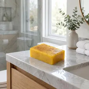 Lemon Turmeric KojicAcid Soap Bar for Face & Body, Natural Turmeric Cleansing Soap for Deep Clean, Even Skin Tone & Fresh Glowing Skin, Includes Soap Saver Bag