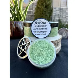 Witches Green Salt- Abundance and Prosperity