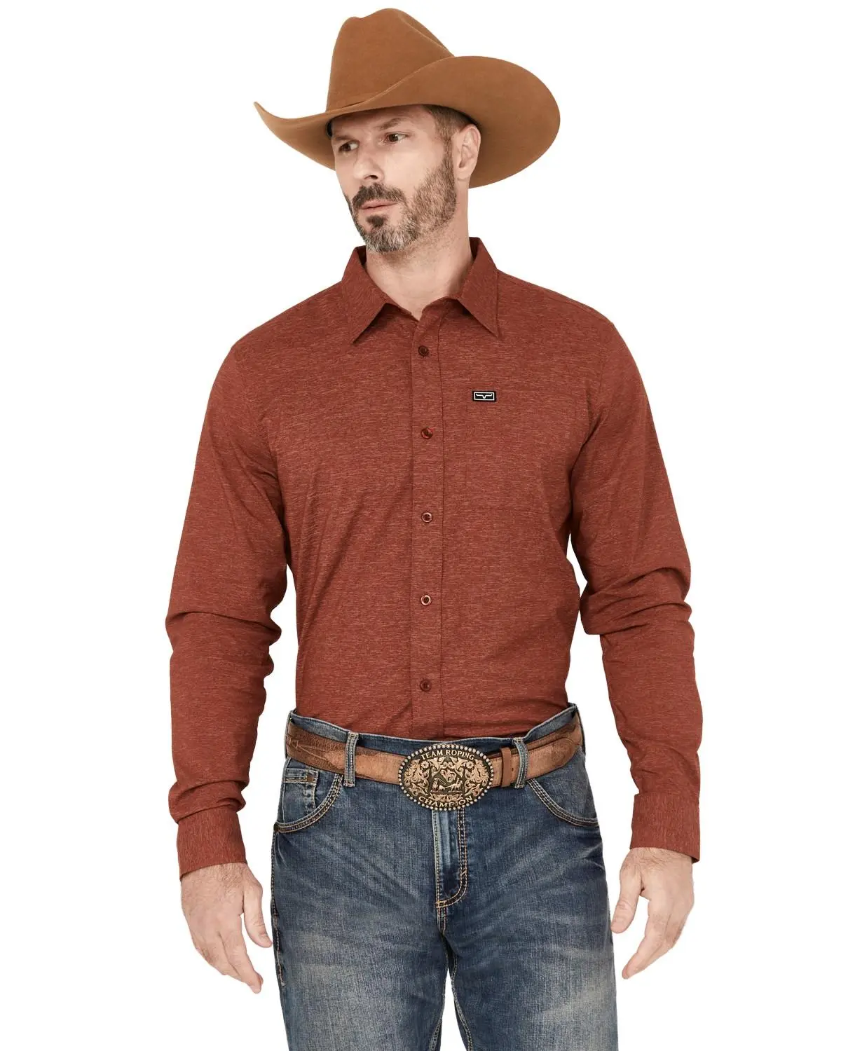 Kimes Ranch Men's Linville Long Sleeve Button Down Shirt - S23-10042337-Red