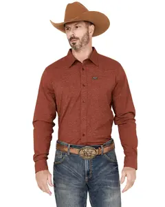 Kimes Ranch Men's Linville Long Sleeve Button Down Shirt - S23-10042337-Red