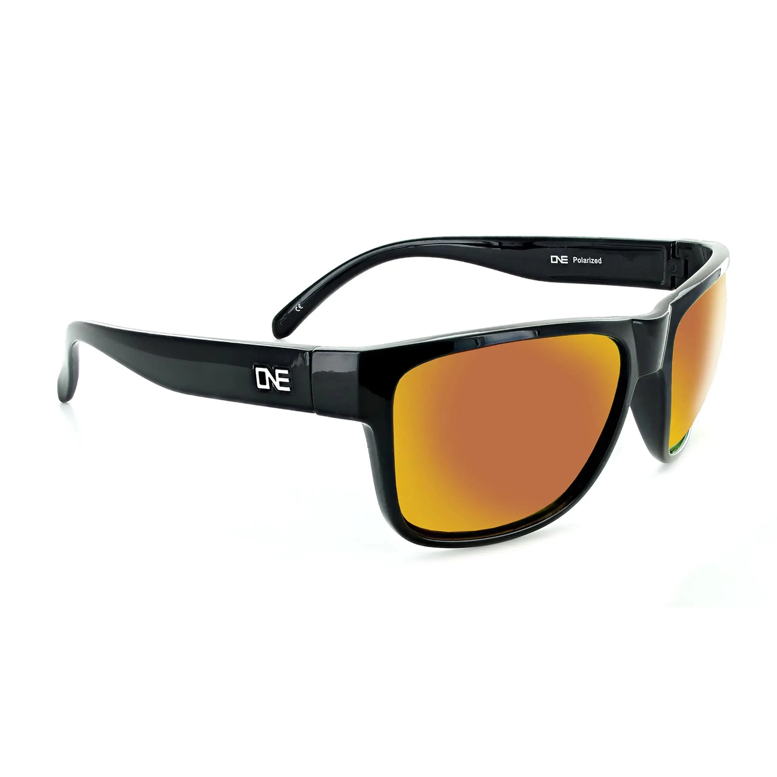 Optic Nerve Kingfish Polarized Sport Sunglasses – Shiny Black Frame with Smoke/Red Lens