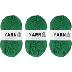 3 count Deep Green  Yarn 400 Yard 4 Ply Soft Crochet Yarns  Weight Yarn,[for DIY Crocheting Knitting Craft Blankets Hats]-150g