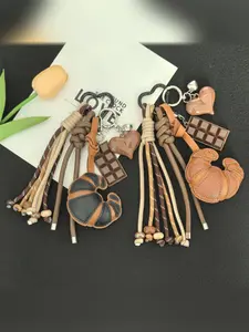 High-End Leather Horn Keychain, Creative Boho Style Bag Accessory, Casual All Seasons Key Holder, Miu System Luxury Design