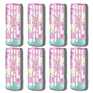 Alani Energy Drink Cotton Candy Sugar Free Low Calorie 12 Fl Oz Cans 8 Pack Refreshing Beverage for Refreshment