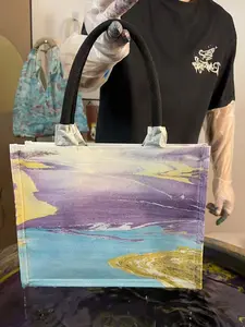 Handmade Marble Pattern Canvas Tote Bag (Stylish Shopping Bag)